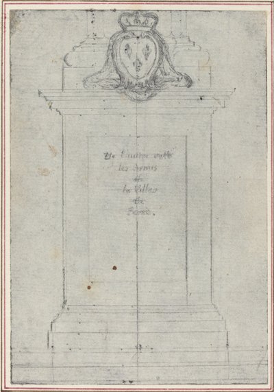 Un pedestal coronado por los brazos del rey de Francia de Hubert Francois Gravelot