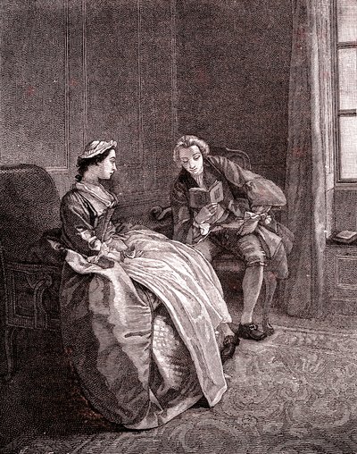 Un caballero leyendo en el siglo XVIII de Hubert Francois Gravelot