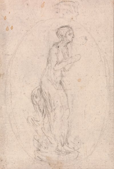 Diseño para un medallón: Figura de mujer de Hubert Francois Gravelot