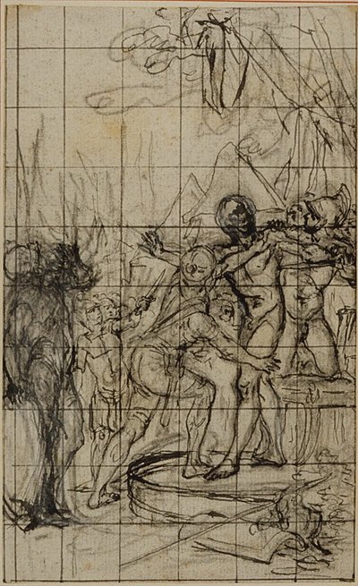 Estudio ampliado para una ilustración en Tácito "Tiberio, o los seis primeros libros de los Anales", Libro 1, Vol. 1 de Hubert Francois Gravelot
