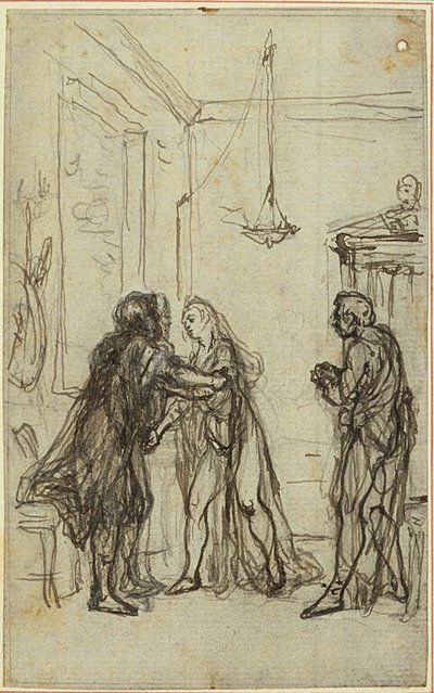 Estudio para "La Pharsale" de Lucain, Canto II de Hubert Francois Gravelot