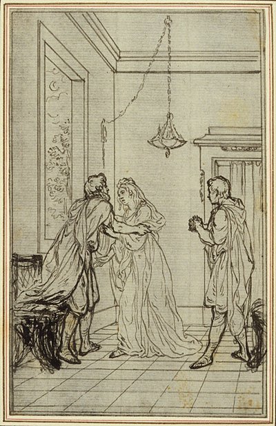 Estudio para "La Pharsale" de Lucain, Canto II de Hubert Francois Gravelot