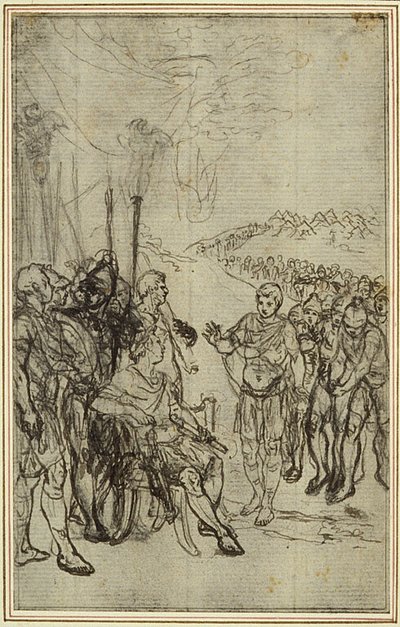 Estudio para "La Pharsale" de Lucain, Canto IV de Hubert Francois Gravelot