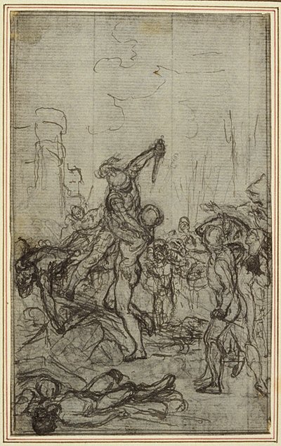 Estudio para "La Pharsale" de Lucain, Canto IV de Hubert Francois Gravelot