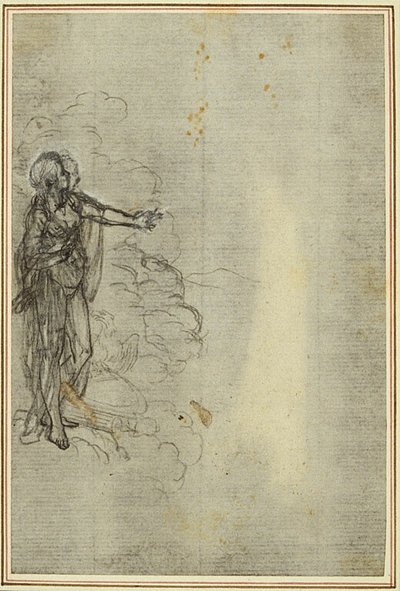Estudio para "La Pharsale" de Lucain, Canto I, Figura femenina de pie de Hubert Francois Gravelot