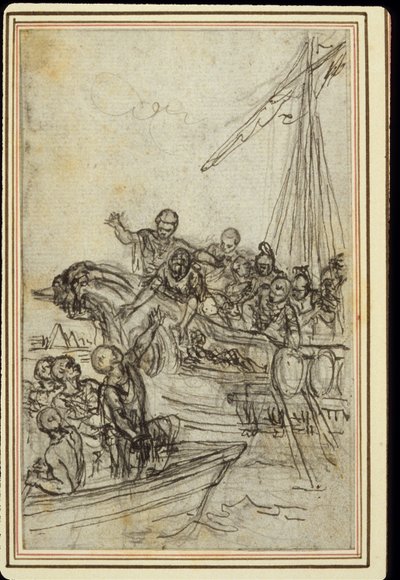 Estudio para "La Pharsale" de Lucain, Canto VIII de Hubert Francois Gravelot