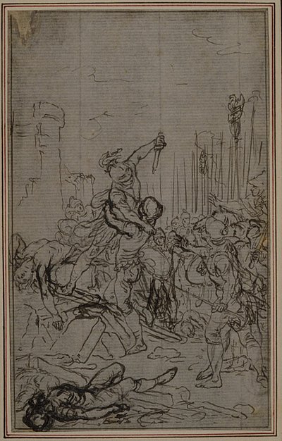 Estudio para "La Pharsale" de Lucain, Canto VI de Hubert Francois Gravelot