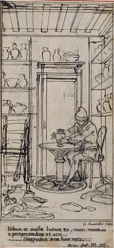 Estudio para la viñeta-frontal de la obra de Poncelot "Principes Generaux pour Servir à l