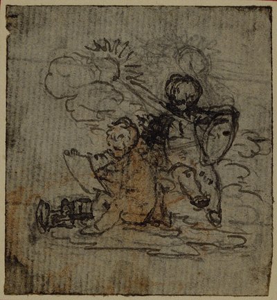 Estudio para viñeta-portada de Tácito "Tiberio, o los seis primeros libros de los Anales", Vol. 1 de Hubert Francois Gravelot