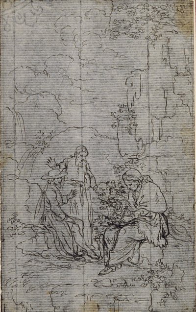 Estudio para la viñeta de la "Vie du Venerable don Juan de Palafox" del abate Dinouart, p. 391. de Hubert Francois Gravelot