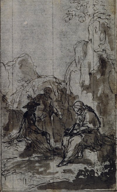 Estudio para la viñeta de la "Vie du Venerable don Juan de Palafox" del abate Dinouart, p. 391. de Hubert Francois Gravelot