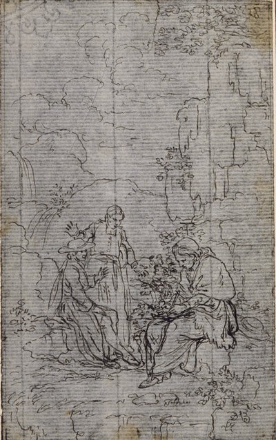 Estudio para la viñeta de la "Vie du Venerable don Juan de Palafox" del abate Dinouart, p. 391. de Hubert Francois Gravelot
