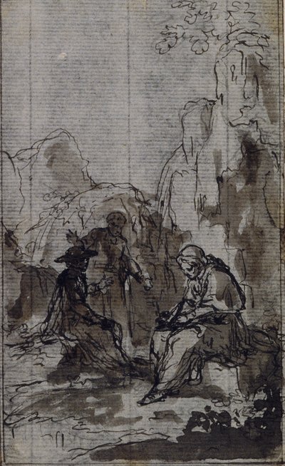 Estudio para la viñeta de la "Vie du Venerable don Juan de Palafox" del abate Dinouart, p. 391. de Hubert Francois Gravelot