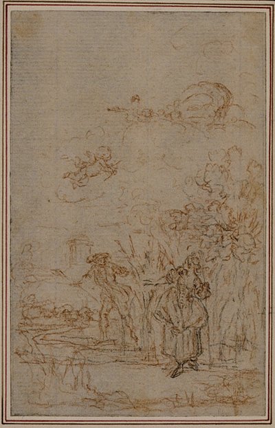 Estudio para viñeta en "Les Amours de Mirtil", Canto V, de Fontenelle (atr.) de Hubert Francois Gravelot