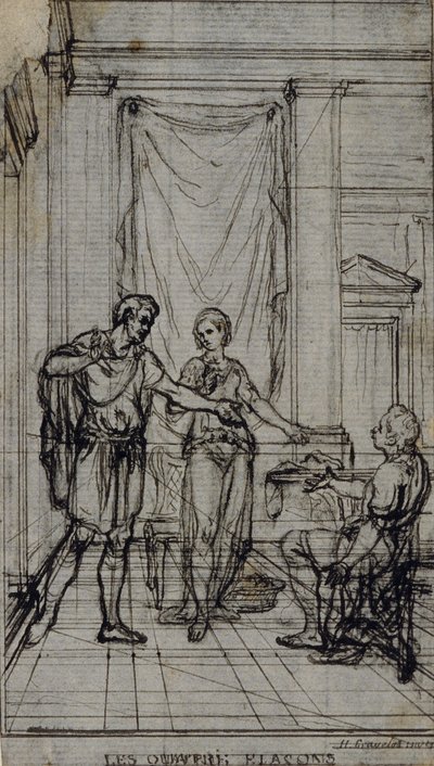 Estudio para viñeta de los "Contes Moraux" de Jean François Marmontel de Hubert Francois Gravelot