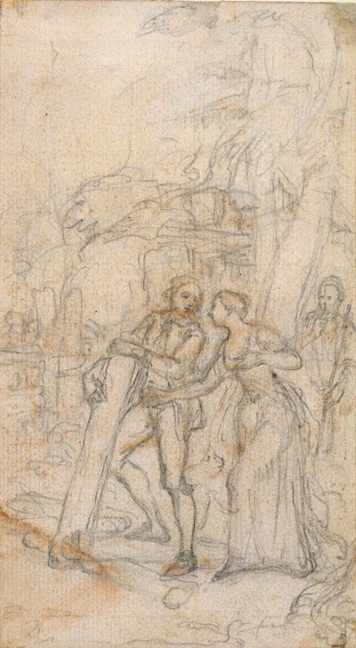 Estudio para "La Tempestad" de William Shakespeare de Hubert Francois Gravelot