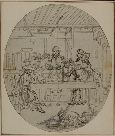 Estudio para una segunda edición, nunca publicada, de "La Partie de Chasse de Henri IV" de Colle, Acto III, Escena 10 de Hubert Francois Gravelot