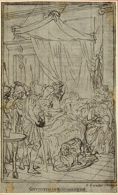 Estudio para una ilustración en Tácito "Tiberio, o los seis primeros libros de los Anales" Libro II, Vol. 1 de Hubert Francois Gravelot