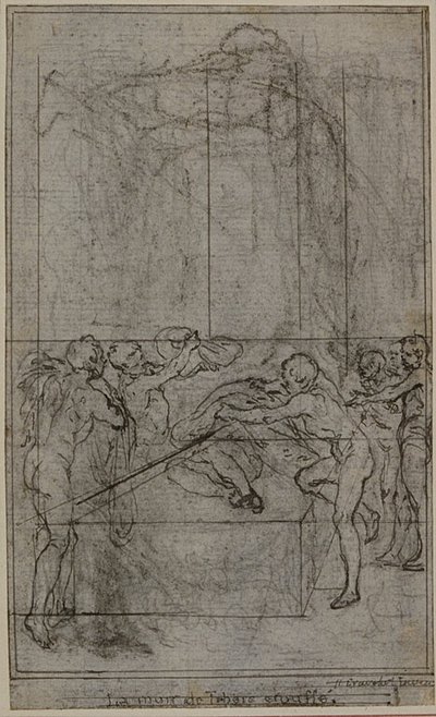 Estudio para una ilustración en Tácito "Tiberio, o Los Seis Primeros Libros de los Anales", Libro VI, Vol. 3, 1er Estudio de Hubert Francois Gravelot