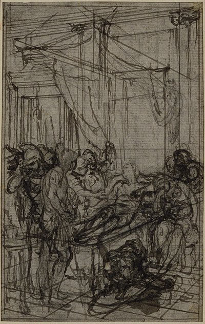 Estudio para una ilustración en Tácito "Tiberio, o los seis primeros libros de los Anales" Libro II, Vol. 1 de Hubert Francois Gravelot
