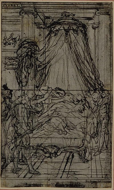 Estudio para una ilustración en Tácito "Tiberio, o Los Seis Primeros Libros de los Anales", Libro VI, Vol. 3, 2º Estudio de Hubert Francois Gravelot