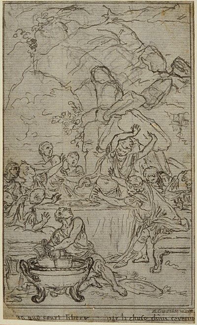 Estudio para una ilustración en Tácito "Tiberio, o Los Seis Primeros Libros de los Anales", Libro IV, Vol. 2, 2º Estudio de Hubert Francois Gravelot