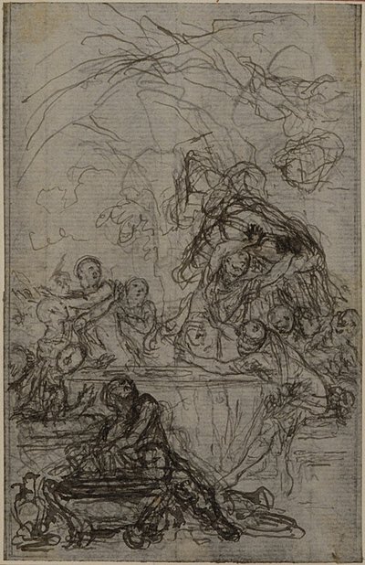 Estudio para una ilustración en Tácito "Tiberio, o Los Seis Primeros Libros de los Anales", Libro IV, Vol. 2, 1er Estudio de Hubert Francois Gravelot