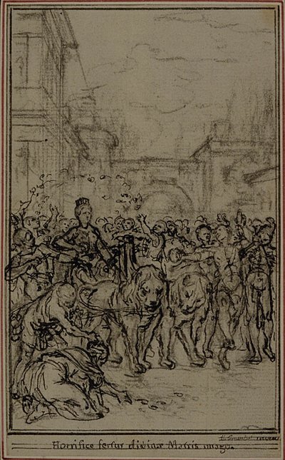 Estudio para la viñeta-portada del libro II de Lucrecio "De la Nature des Choses" (De la naturaleza de las cosas) de Hubert Francois Gravelot