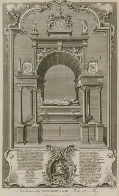 El monumento de María Reina de Escocia de Hubert Francois Gravelot