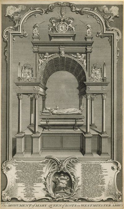 El monumento de María Reina de Escocia de Hubert Francois Gravelot