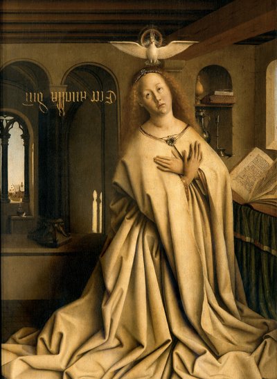 Detalle de la Virgen Anunciadora, del exterior del panel derecho del Retablo de Gante de Hubert & Jan van (1390 1441) Eyck