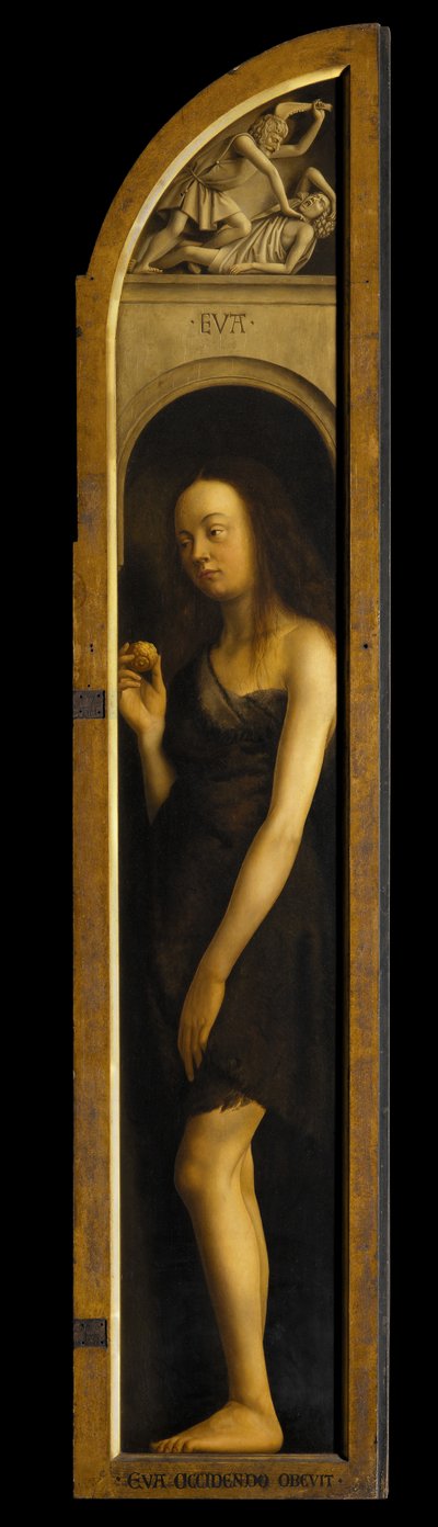Eva, reproducción del panel del ala derecha del Retablo de Gante (óleo sobre tabla) (véase 472324) de Hubert & Jan van (1390 1441) (after) Eyck