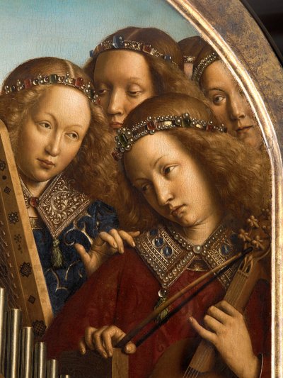 Ángel músico, detalle del Retablo de Gante de Hubert & Jan van (1390 1441) Eyck