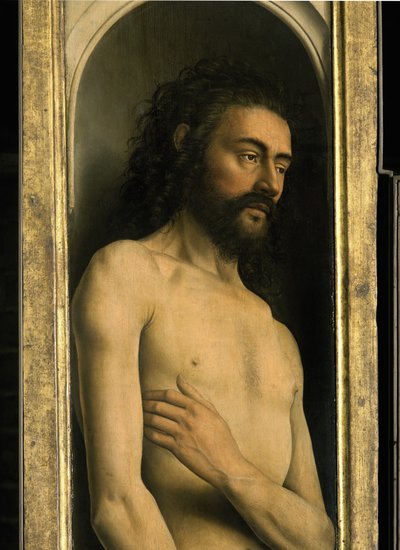 Detalle de Adán, del ala izquierda del Retablo de Gante de Hubert & Jan van (1390 1441) Eyck