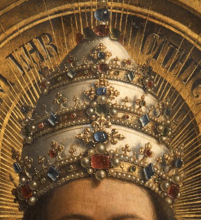 Detalle de Dios Padre, tabla central del Retablo de Gante (óleo sobre tabla) de Hubert & Jan van (1390 1441) Eyck