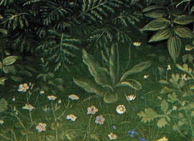 Detalle de la Adoración del Cordero Místico, de la tabla central del Retablo de Gante (óleo sobre tabla) de Hubert & Jan van (1390 1441) Eyck