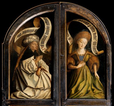 Sibila eritrea y Sibila cumana, del exterior del ala izquierda del Retablo de Gante de Hubert & Jan van (1390 1441) Eyck