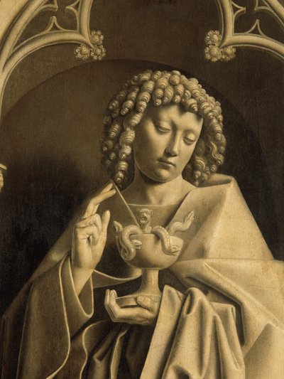 Juan Apóstol, detalle del Retablo de Gante, cerrado (óleo sobre tabla) de Hubert & Jan van (1390 1441) Eyck