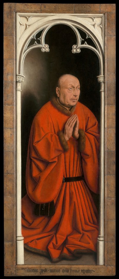 Retrato de Joost Vijdt, panel del exterior del Retablo de Gante de Hubert & Jan van (1390 1441) Eyck