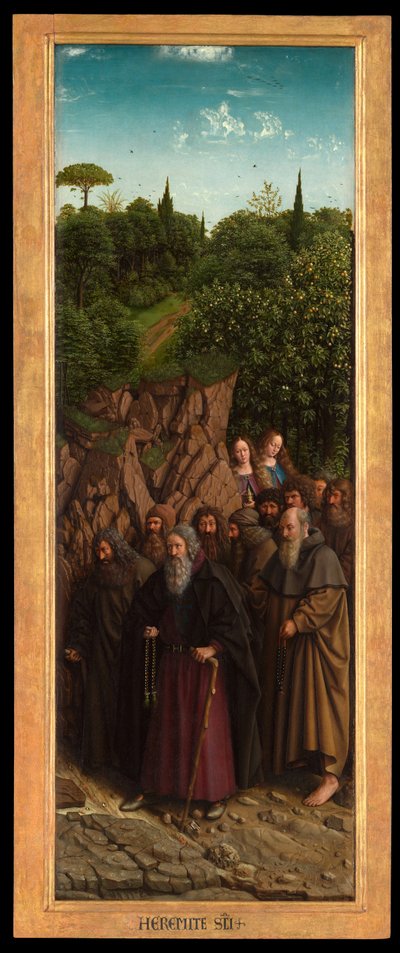 Los Ermitaños, del lado derecho del Retablo de Gante de Hubert & Jan van (1390 1441) Eyck