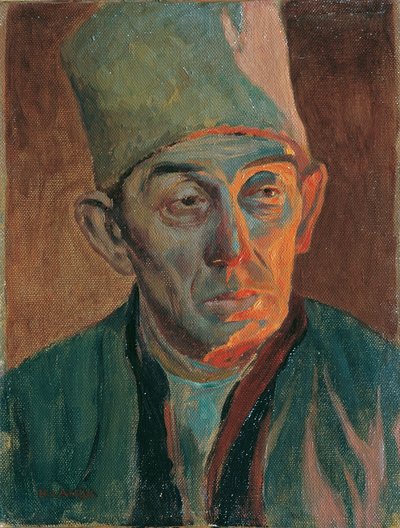 hombre con gorro de piel de Hubert Landa