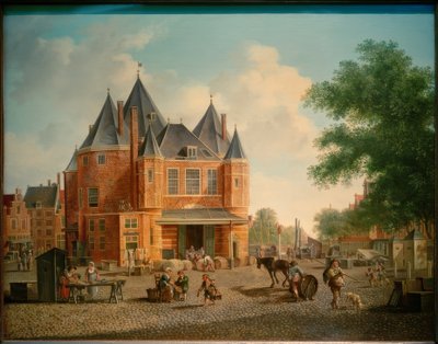 La balanza de San Antonio en el Nieuwmarkt de Ámsterdam de Hubert Pieter Schouten