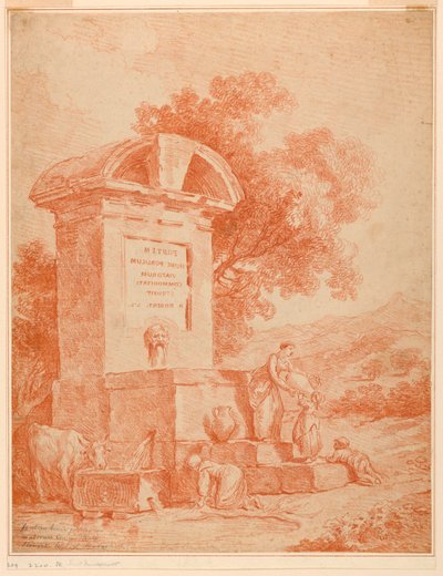 Una fuente romana (Contraprueba) de Hubert Robert