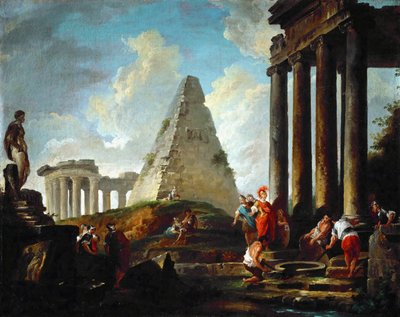 Alejandro Magno ante la tumba de Aquiles de Hubert Robert