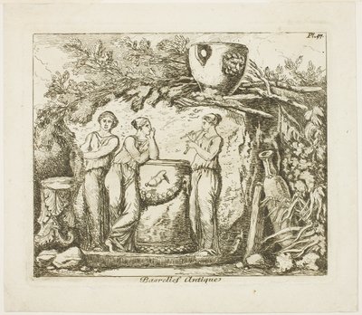 Antiguo bajorrelieve de Hubert Robert