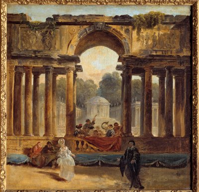 Danza y concierto en un parque. Pintura de Hubert Robert (1733-1808). Siglo XVIII. Amiens, Museo de Picardía de Hubert Robert