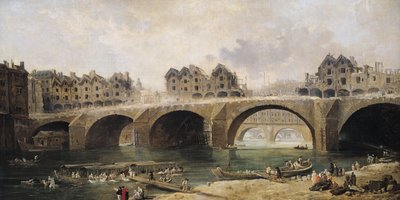 Demolición de las Casas en el Puente de Notre-Dame, c.1786 de Hubert Robert