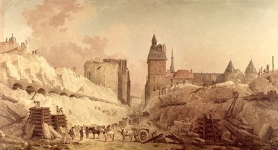 Demolición de las casas en el Pont au Change en 1788 de Hubert Robert