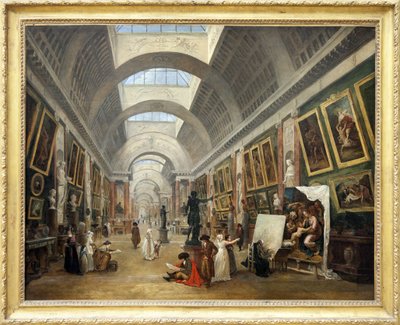 Diseño de la Grande Galerie du Louvre 1796 (óleo sobre lienzo) de Hubert Robert