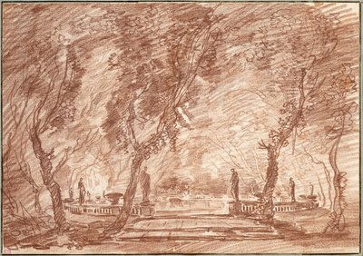Fuente en el parque de Hubert Robert